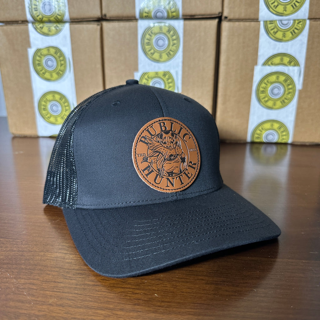 Ole Smoke Labrador and Mallard Leather Patch Hat - Bent Brim Cap