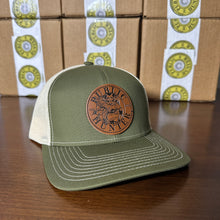 Load image into Gallery viewer, Ole Smoke Labrador and Mallard Leather Patch Hat - Bent Brim Cap