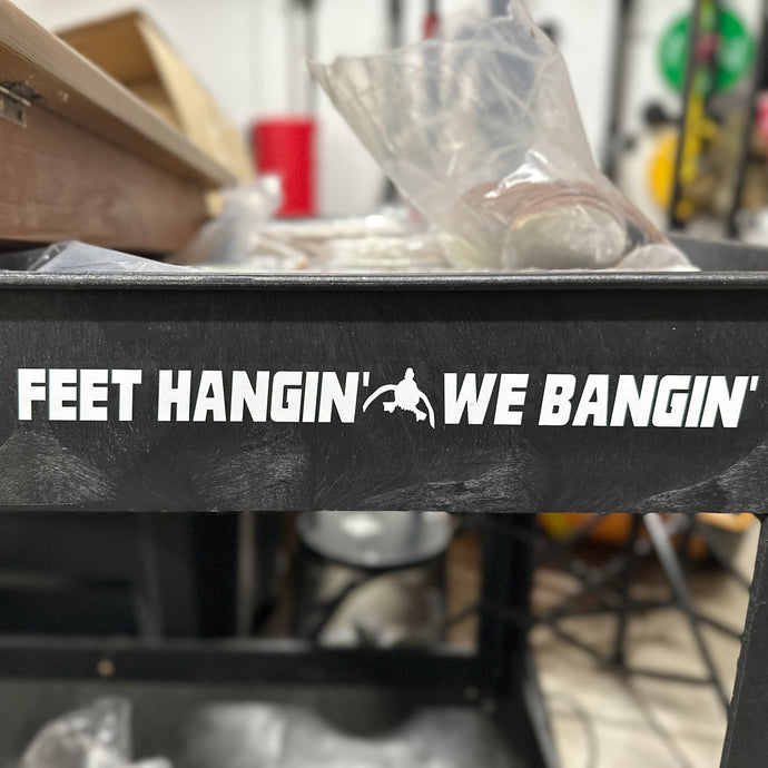 Feet Hangin' We Bangin' Straight Line Sticker Decal