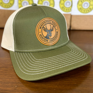 Whitetail Cull Hunters Association - Leather Patch Hat - Bent Brim Cap