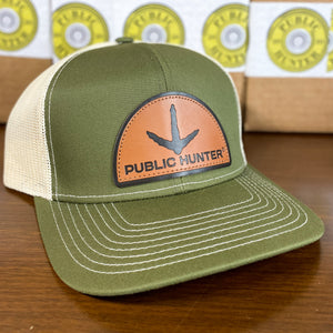 Spring Fever -  Turkey Track Hat with Leather Patch Hat - Bent Brim Cap